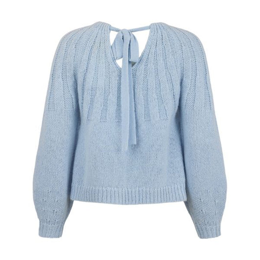 Strik - Lyseblå m. sløjfe - NOEN