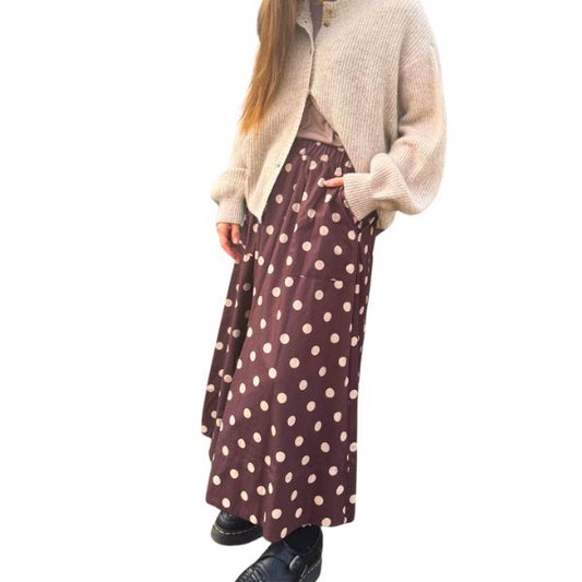 Vilma dot skirt - Dark brown - La Róuge