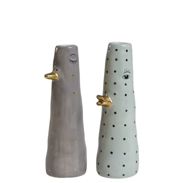 Andevase - 16cm - Grå med prikker - Speedtsberg