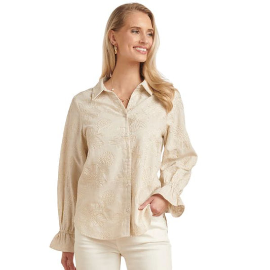 Skjorte - Guld broderi - Smashed Lemon