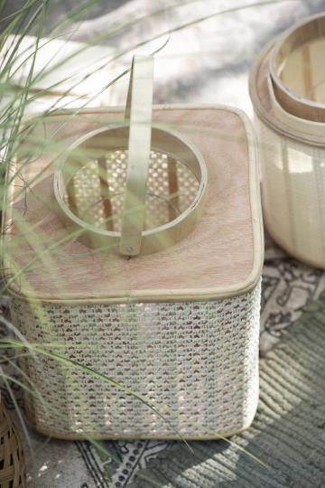 Lygte med papirside - 38014-14 - Bambus, træ - Ib Laursen