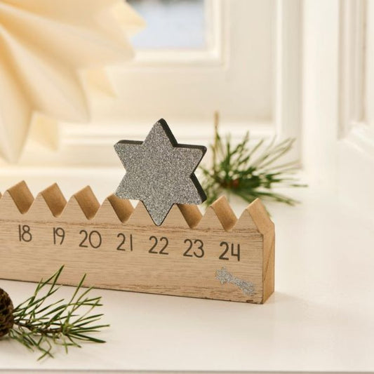 Julekalender 50cm - Sølvstjerne - Ib Laursen