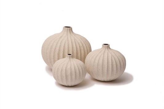 Bari vase 6 cm Sand deep line - Lindform