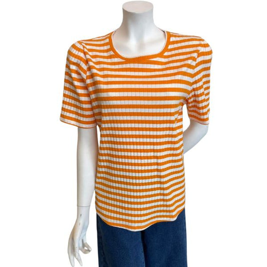 Nina T-shirt - Orange striber - Ofelia