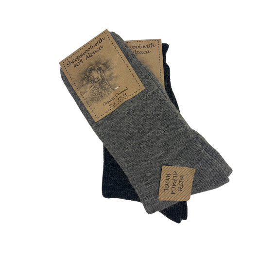 Alpaka grå sokker - Grå/mørkegrå