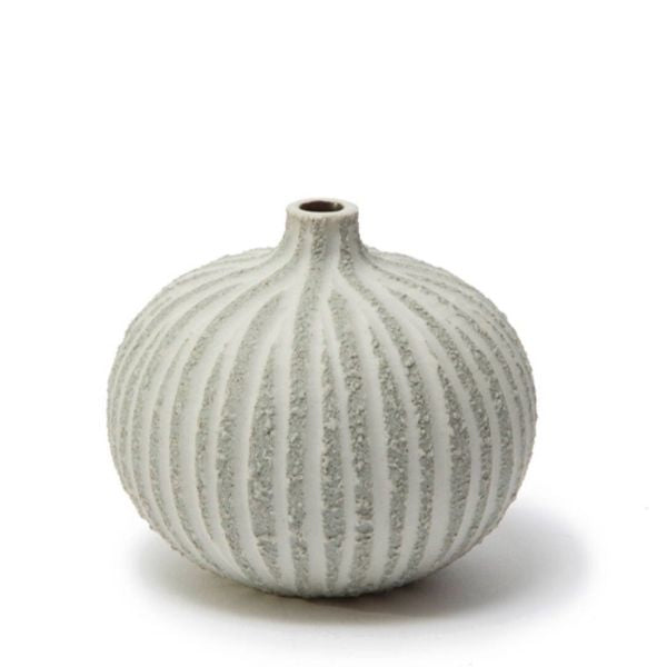 Bari vase - Medium - Grå m. furer - Lindform