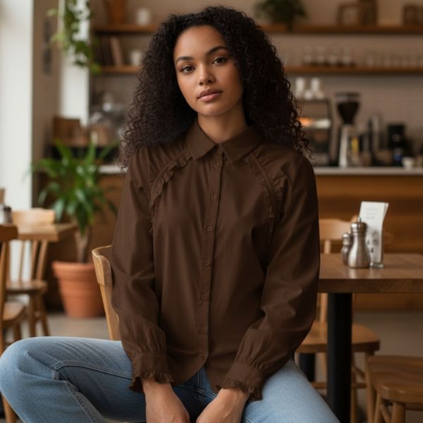 Matilde skjorte - Brun - Ofelia