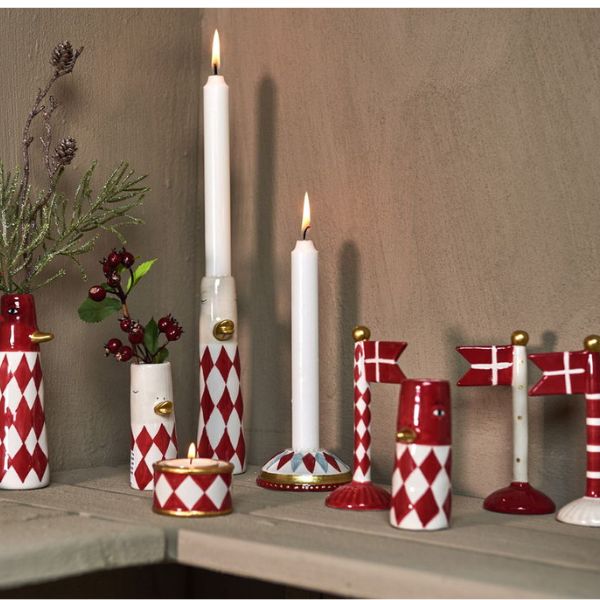 Vase – And – Rød Hvid harlekin – Speedtsberg