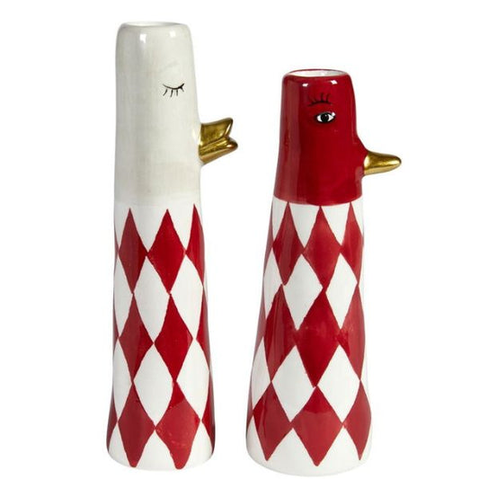 Vase – And – Rød Hvid harlekin – Speedtsberg 222581