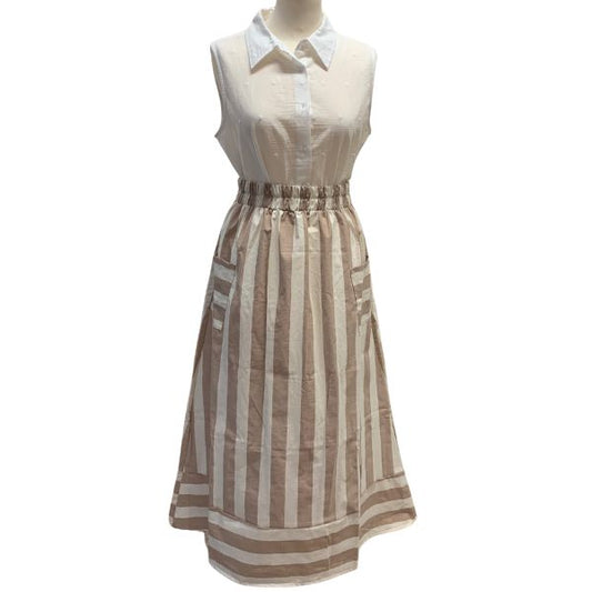 Paprika nederdel - Camel striber - 6'am