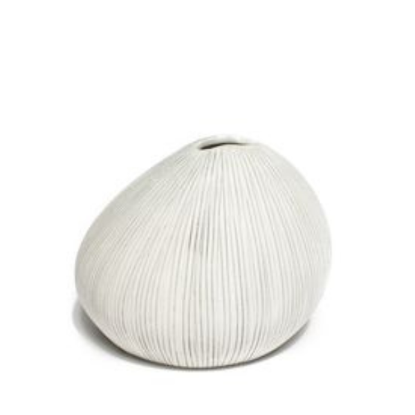 Asti vase - 6 cm - Grå striber - Lindform