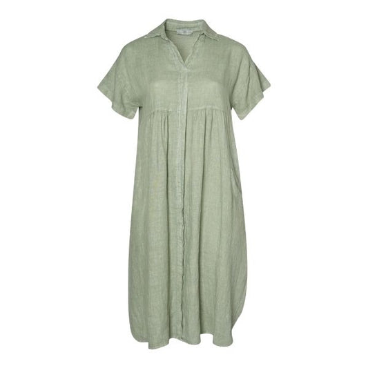 Casie hørkjole - Khaki grøn - Pont Neuf