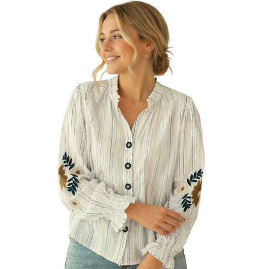 Katrine skjorte - Lyseblå striber - By Lund