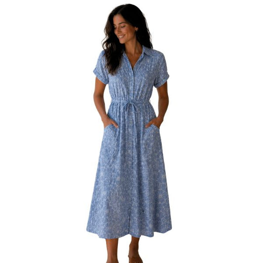 Stine kjole - Blå - By Lund