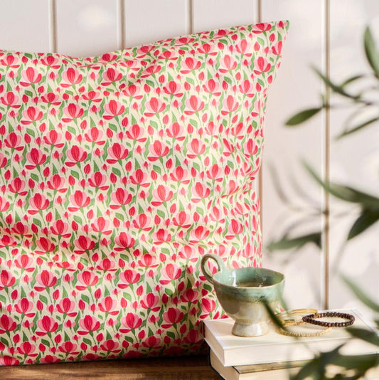 Pudebetræk 60*60 - Rosa blomster - Ib Laursen