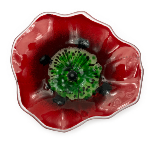 Glasblomst, rød opak