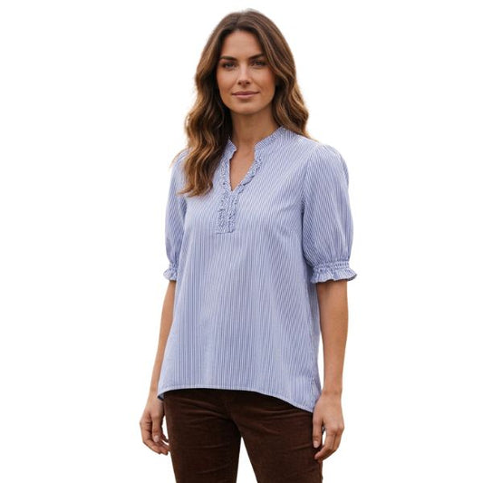 Damie bluse - Blå striber - Ofelia