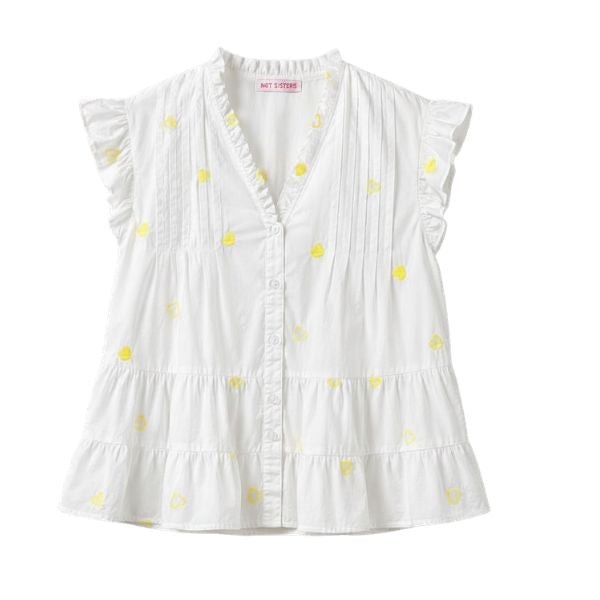 Micado bluse - Gule hjerter - Not Sisters