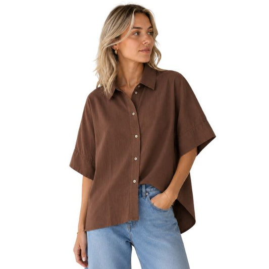 Pernille shirt - Chocolat - 6'am