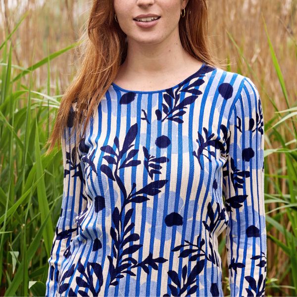 Panama bluse - blue - Mansted