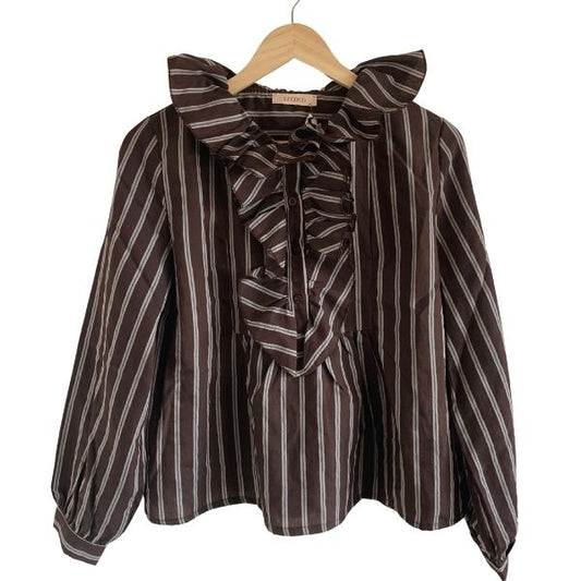 Maggie bluse m. flæser - Choco - Lecoco