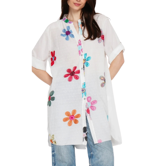 Feline skjorte - Multi blomster - Qnuz