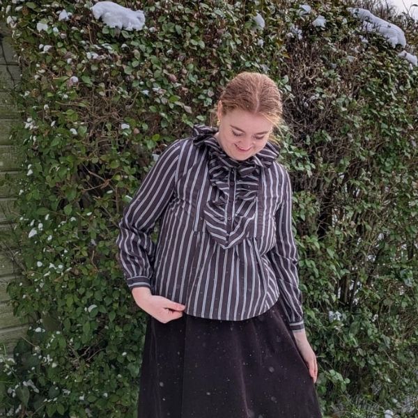 Maggie bluse m. flæser - Choco - Lecoco