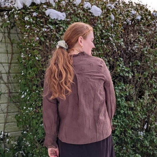 Lace skjorte - Marron - Qnuz