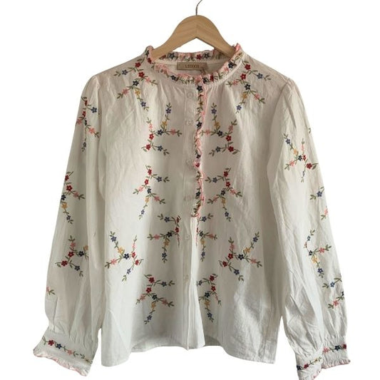 Lenea skjorte m. blomster - Hvid - Lecoco