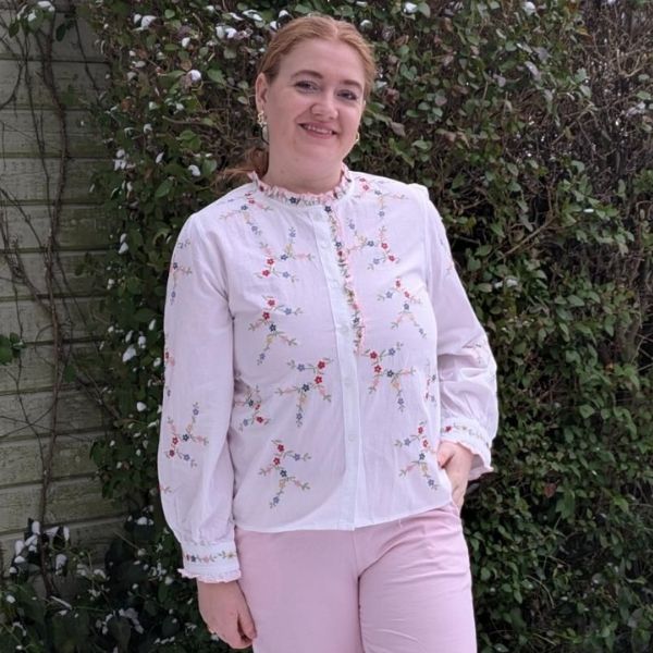 Lenea skjorte m. blomster - Hvid - Lecoco