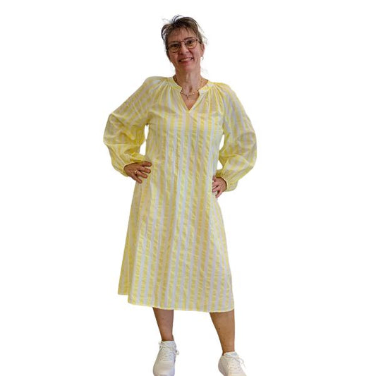 Stripe kjole - Soft yellow - Marc Lauge