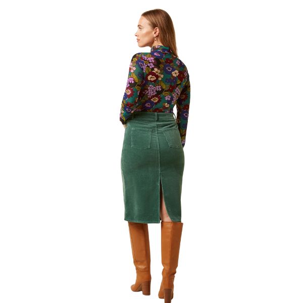 Prisca Skirt Fløjl - Matcha green - King Louie
