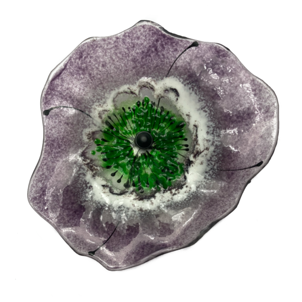 Mørklilla klar glasblomst