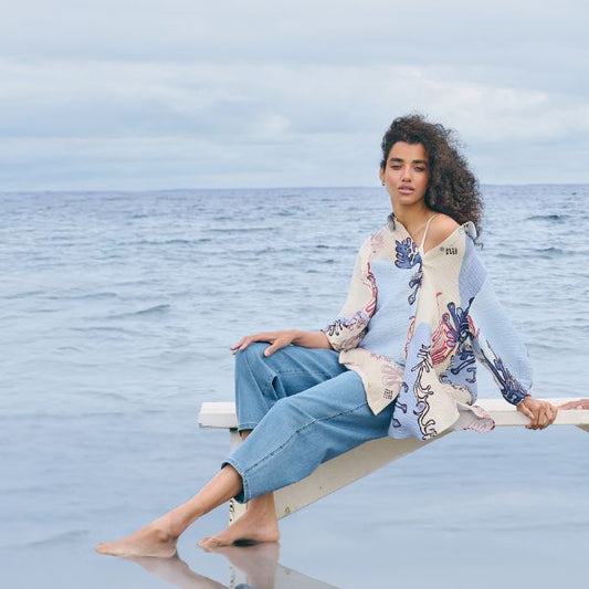 Lang skjorte - Lyseblå koralrev - NOEN