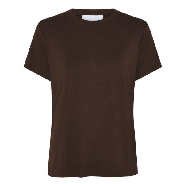 Line T-shirt - Dark brown - La Róuge