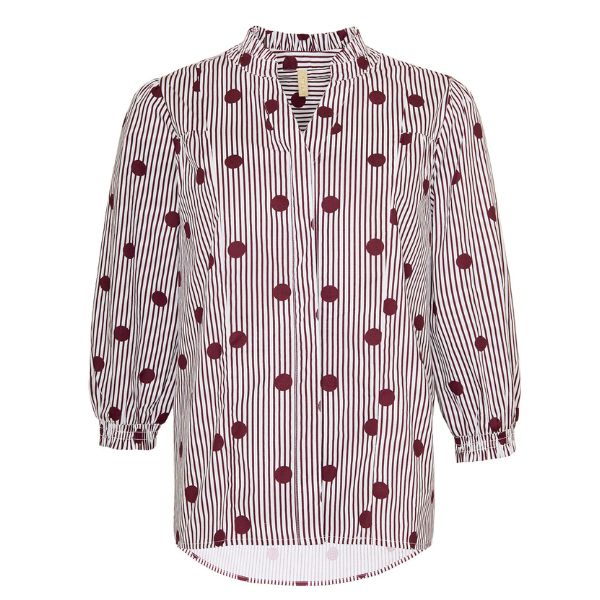 Polka skjorte - Bordeaux - Ofelia