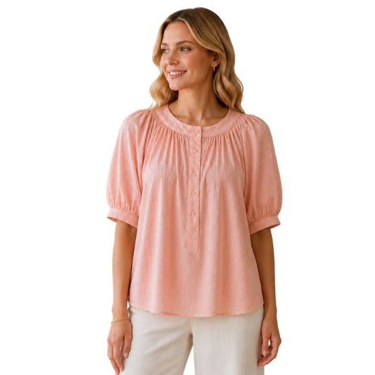 Bluse - Rosa m. sølvtråde - Boho love