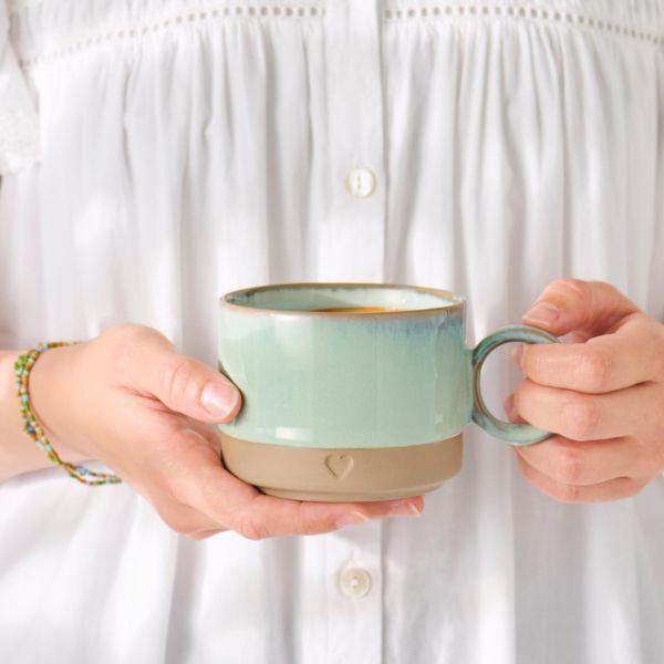 Krus m. hank - Heart - Lysegrøn - Ib Laursen