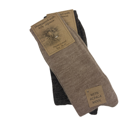 Alpaka sokker - Brun/mørkebrun