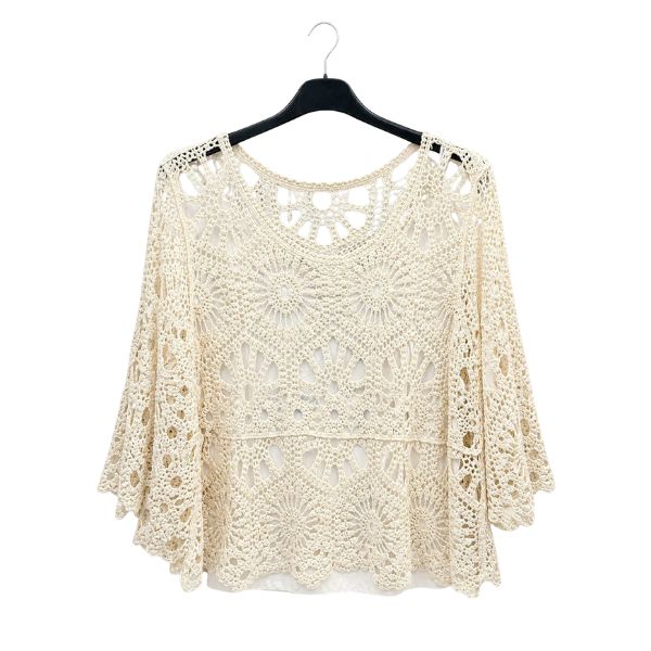 Hulmønster bluse - Sand - Lisbeth Merrild
