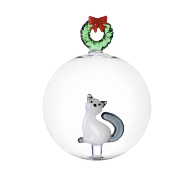 Julekugle - Kat/krans - Tabby Cat - Ichendorf