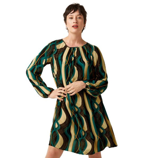 Laura pleat dress elysse - Black - King Louie