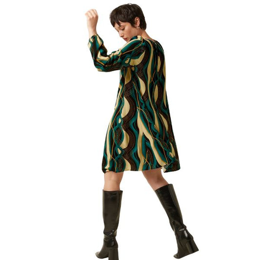 Laura pleat dress elysse - Black - King Louie