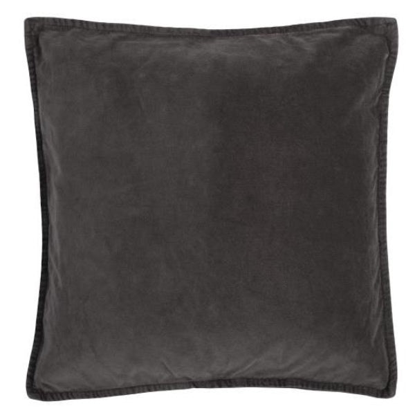 Velour pude med fyld - Antracit - Ib Laursen