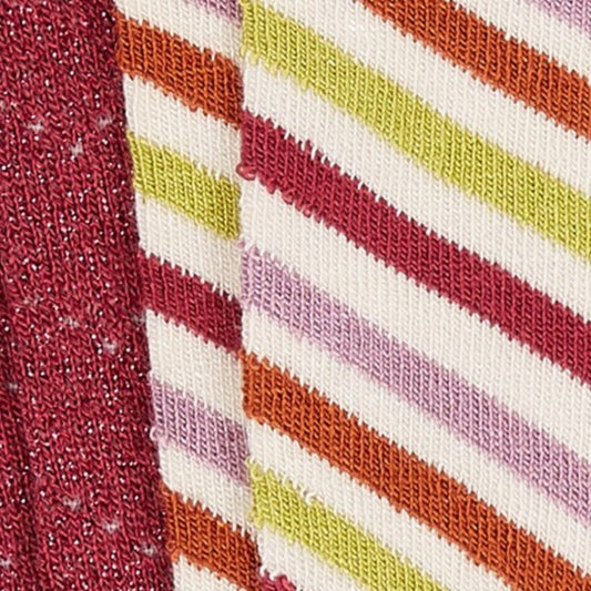 2-pak strømper - Cassava stripe - Cherise red - King Louie