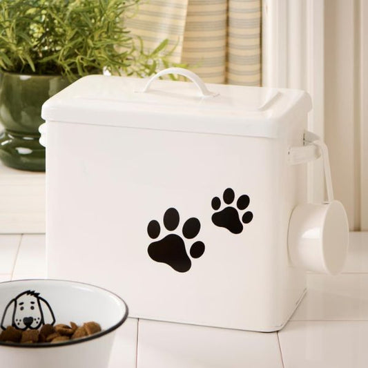 Boks m. låg til foder - Hvid emalje - Ib Laursen