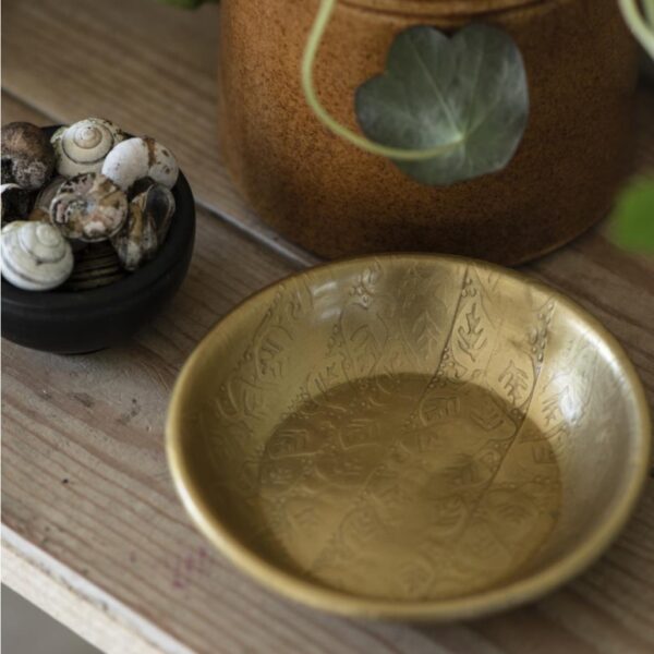 Bakke m/ bladmønster 2,5*11cm - Aluminium Antik guld 1995-17 - Ib Laursen