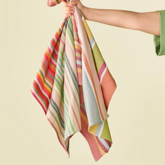 Viskestykke - Multifarvede striber - Gul - Ib laursen