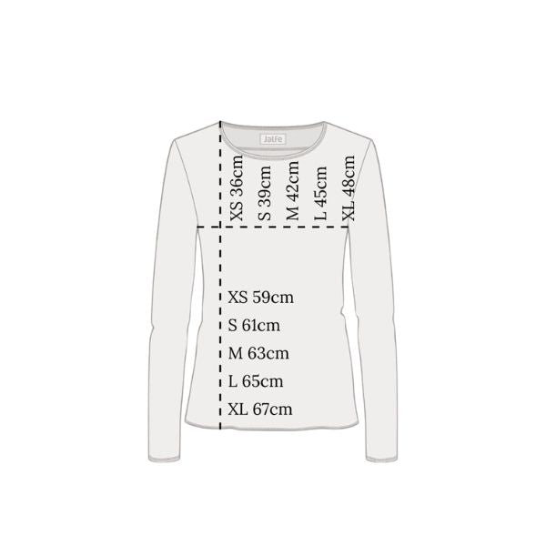 Merino bluse - Jalfe størrelsesguide