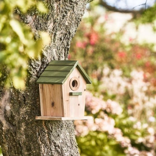 Fuglehus Ø32 mm - Træ - Grønt tag - Ib Laursen